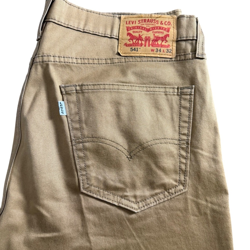 Levis 541 Athletic Taper Jeans Mens 34x32 Tan Harvest Gold 18181-0151
